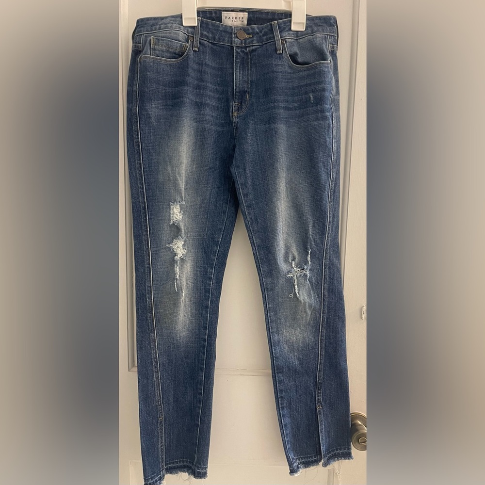PARKER SMITH Vented/Raw Hem/Destroyed Jeans SZ 8/29